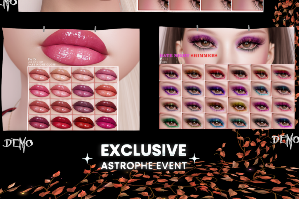 Date Night Gloss - EvoX, L$299 | Date Night Shimmers - EvoX, L$299