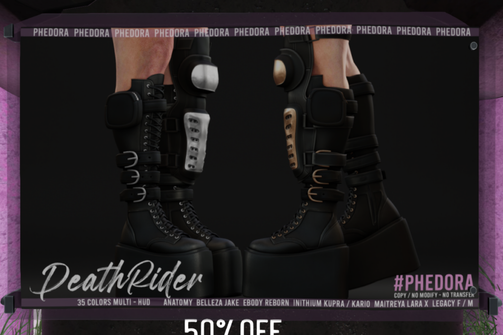 Deathrider Boots - Jake/Inithium/Kario/Legacy F+M/Maitreya/Reborn/+mods, L$349