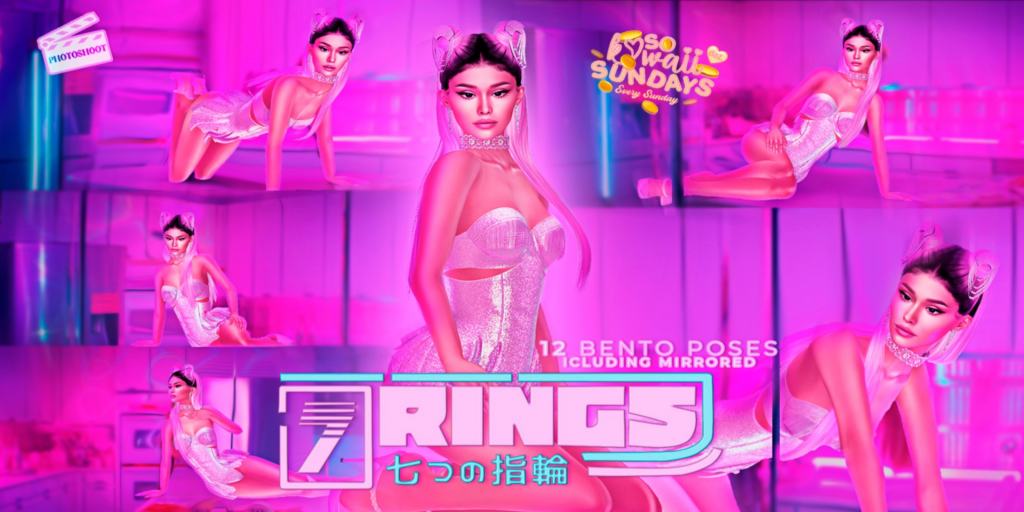 7 Rings Poses	&lt;a href=&quot;http://maps.secondlife.com/secondlife/VELOUR/200/203/1965&quot;&gt;Teleport&lt;/a&gt;