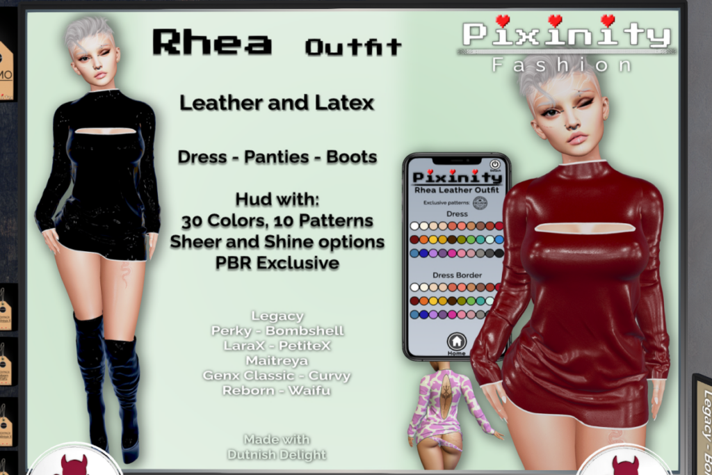 Rhea Outfit - GenX/Legacy/Maitreya/Reborn/+mods, L$299 each/L$499 each FP/L$799 MP