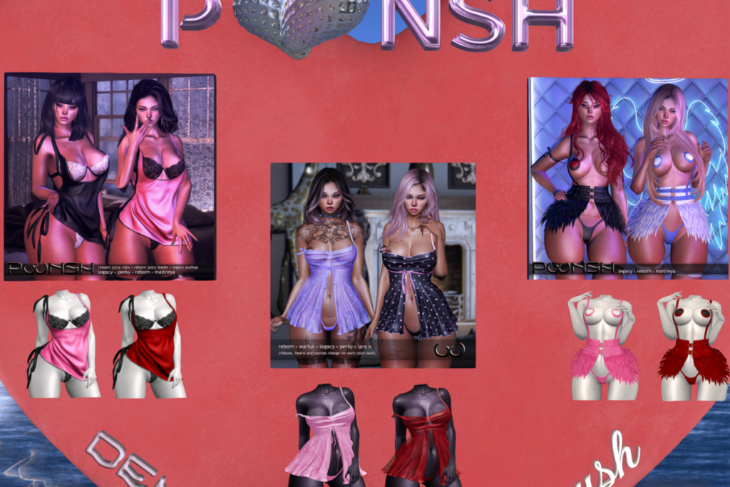 Lesley Silk Nighty - Legacy/Maitreya/Reborn/+mods, L$96 each/L$540 FP | Sallie Peignoir - Legacy/MaitreyaX/Reborn/+mods, L$96 each/L$540 FP | Allyn Lingerie - Legacy/Maitreya/Reborn, L$86 each/L$450 FP