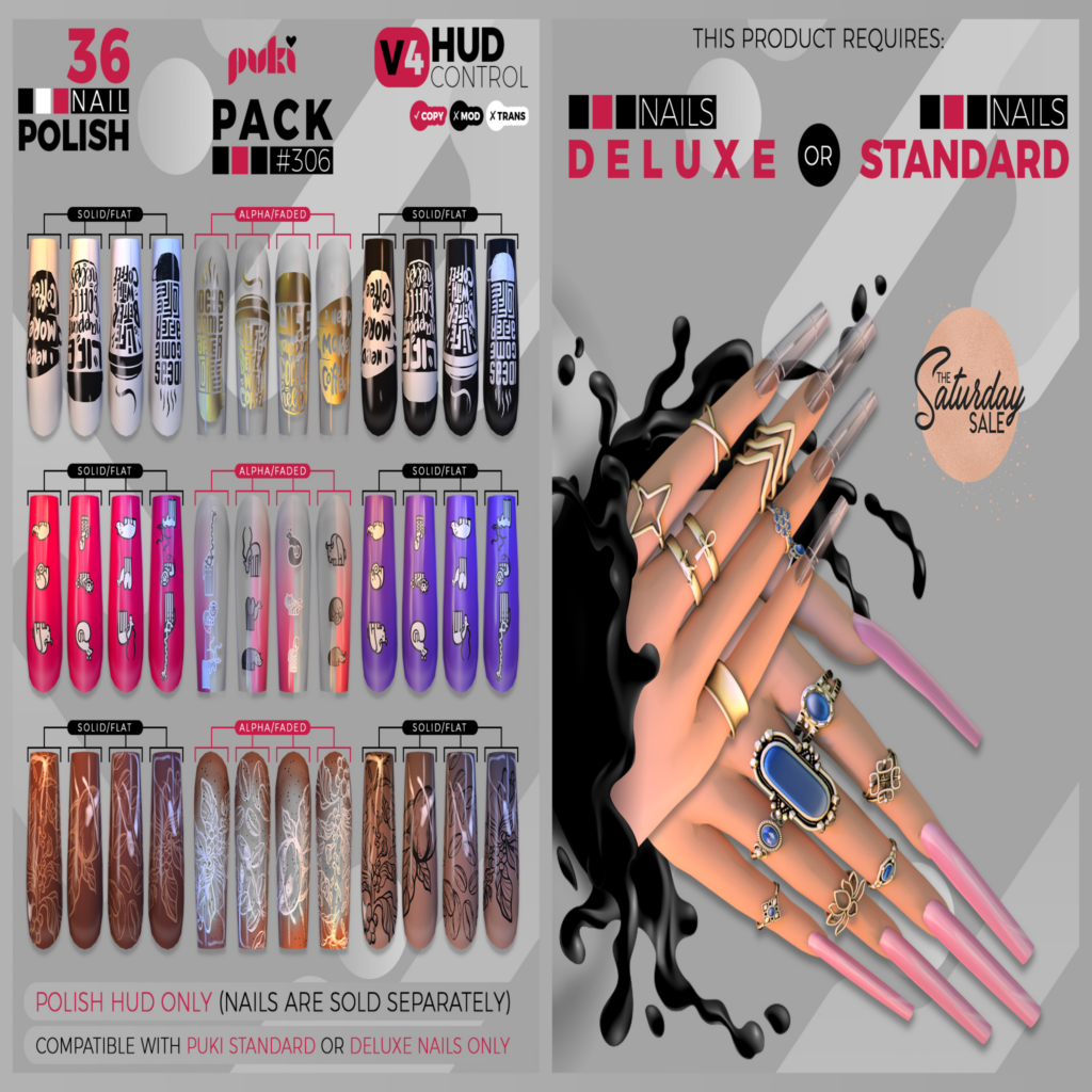 #306 Nail Polish Texture HUD - Puki Deluxe Mesh Nails/Puki Standard Mesh Nails	&lt;a href=&quot;http://maps.secondlife.com/secondlife/The%20Valley/136/226/501&quot;&gt;Teleport&lt;/a&gt;