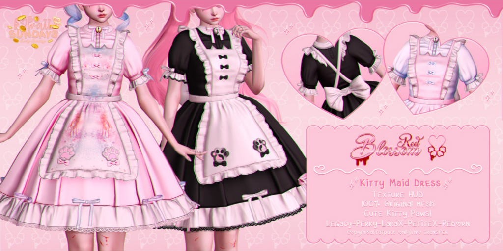 Kitty Maid Dress - Legacy/MaitreyaX/Reborn/+mods	&lt;a href=&quot;http://maps.secondlife.com/secondlife/Anhedonia/119/131/999&quot;&gt;Teleport&lt;/a&gt;