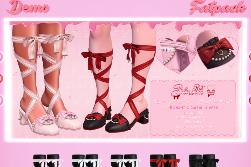 Romantic Satin Shoes - Legacy/MaitreyaX/Reborn, L$250 each/L$999 FP