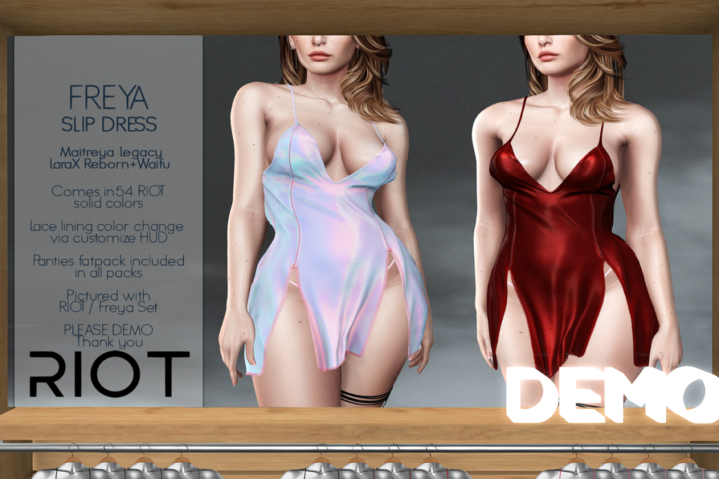 Freya Slip Dress - Legacy/Maitreya/Reborn/+mods, L$250 each/L$1299 FP | Freya Megapack, L$1850