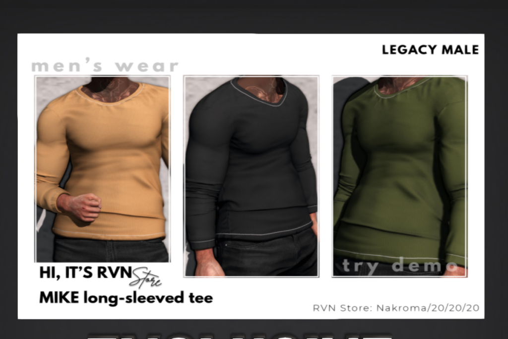 Mike Long Sleeve Tee - Legacy, L$199 each/L$999 FP