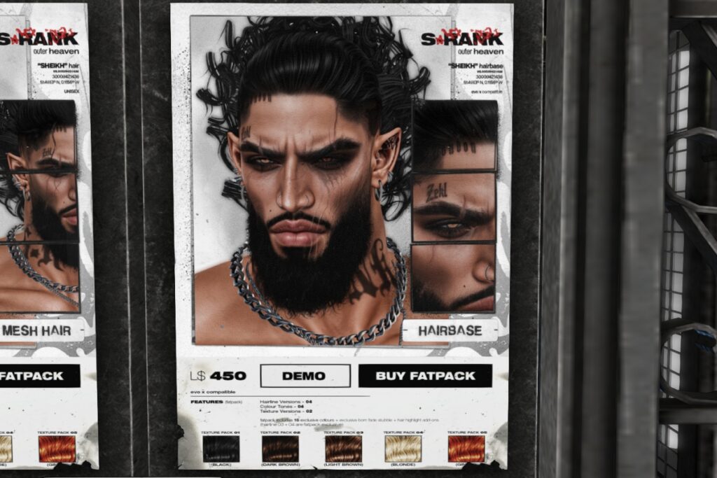 Sheikh Hairbase - EvoX, L$450 each/L$1350 FP