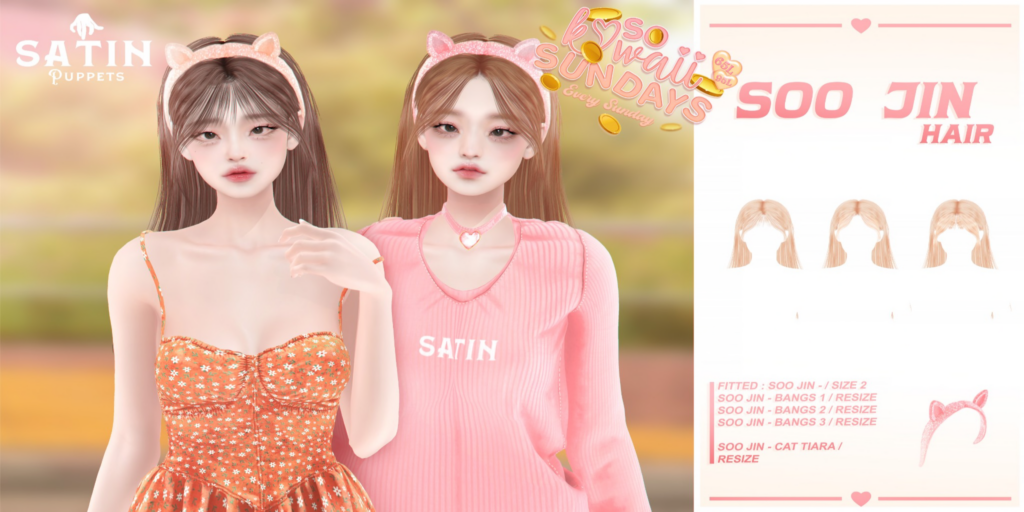 Soo Jin Hairstyle &amp; Accessory	&lt;a href=&quot;http://maps.secondlife.com/secondlife/Eldergrove/90/157/2329&quot;&gt;Teleport&lt;/a&gt;