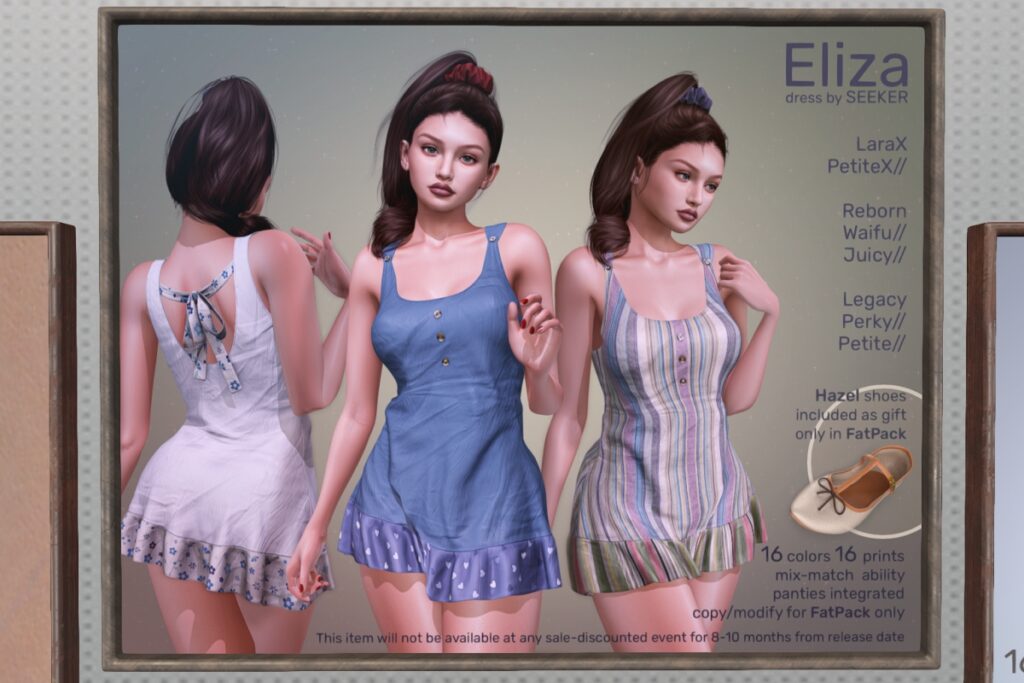 Eliza Dress - Legacy/MaitreyaX/Reborn/+mods, L$349 each/L$1299 FP