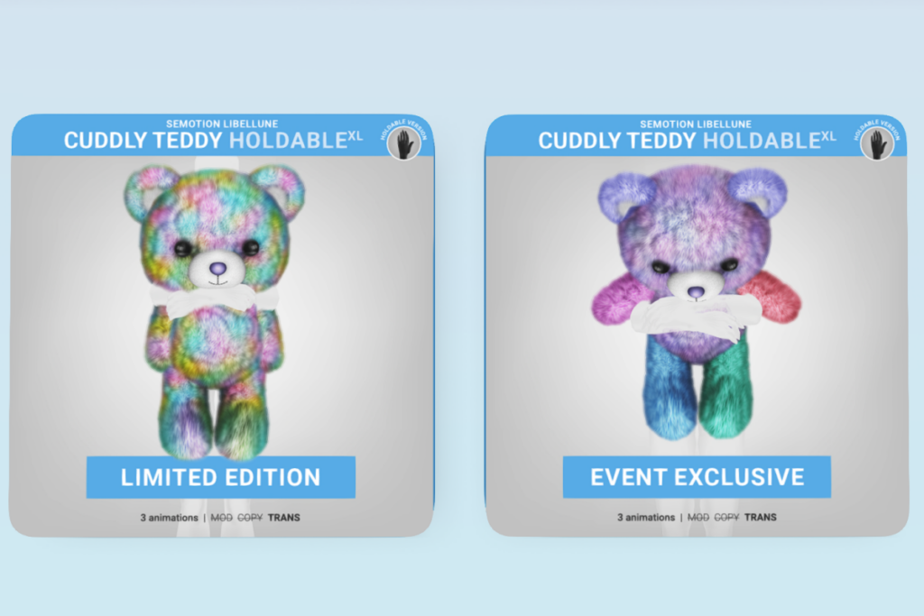 Cuddly Teddy Holdable Limited Edition and Event Exclusive, L$175 each