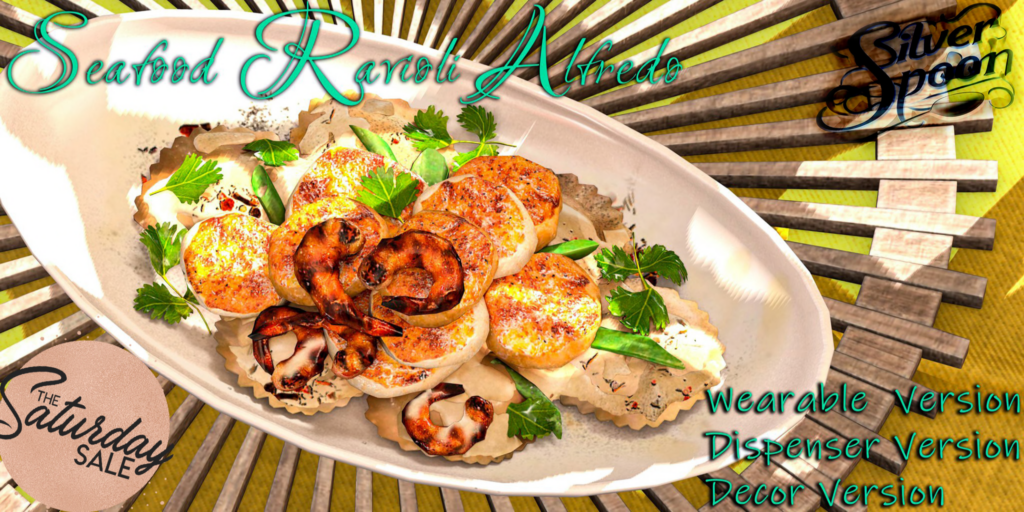 Seafood Ravioli Alfredo Decor	&lt;a href=&quot;http://maps.secondlife.com/secondlife/Highlife%20V/55/38/2497&quot;&gt;Teleport&lt;/a&gt;