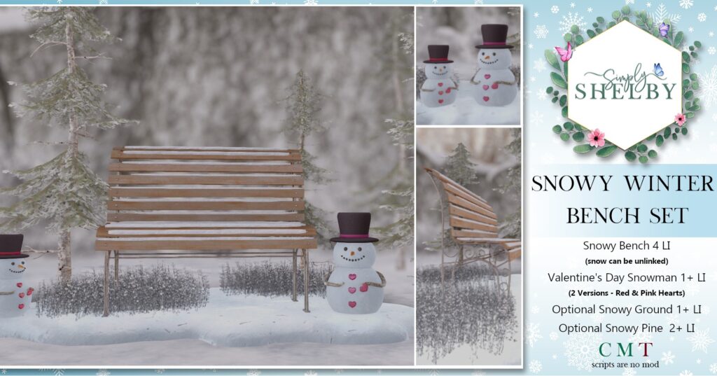 Snowy Winter Bench Set