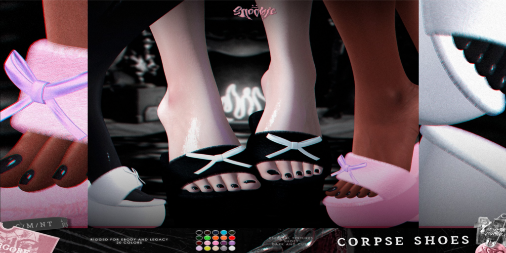 Corpse Shoes - Legacy/Reborn	&lt;a href=&quot;http://maps.secondlife.com/secondlife/Cookies/217/189/2222&quot;&gt;Teleport&lt;/a&gt;