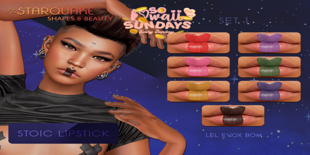 Stoic Lipstick - EvoX	&lt;a href=&quot;http://maps.secondlife.com/secondlife/Burning%20Desire%20Island/41/233/501&quot;&gt;Teleport&lt;/a&gt;