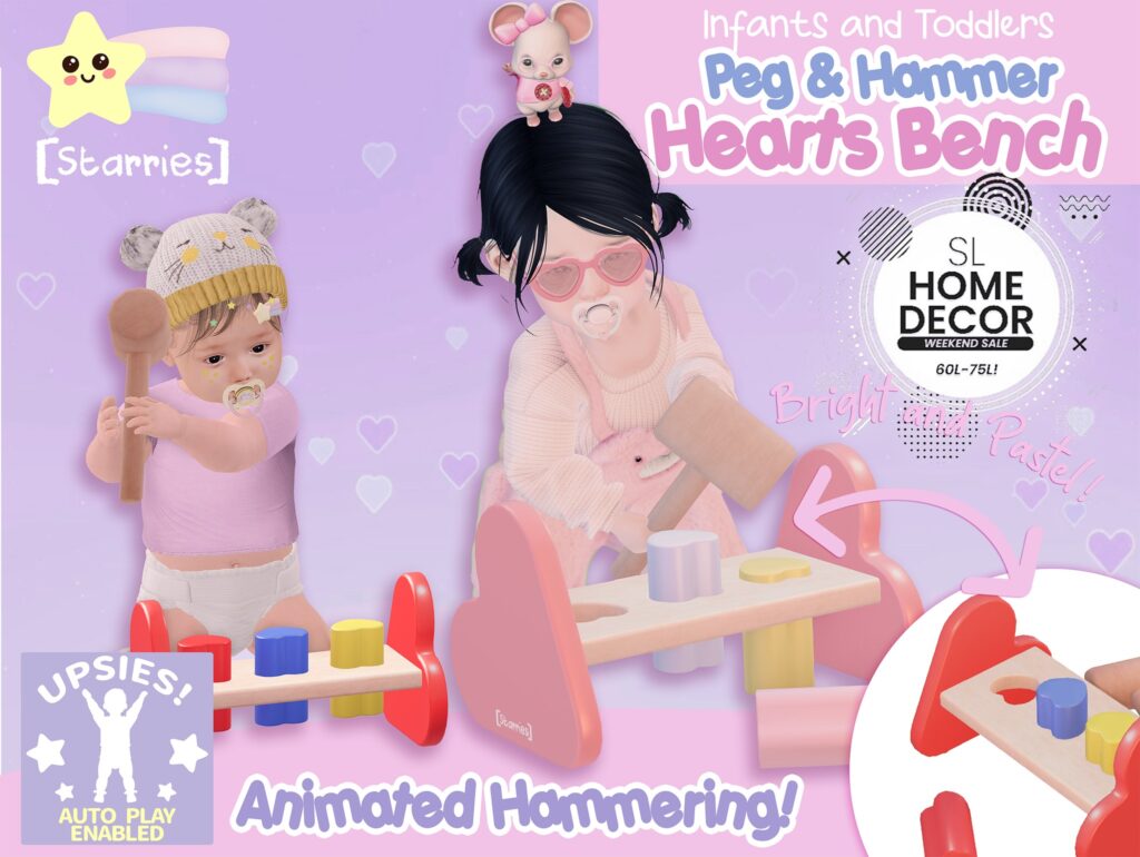 Peg &amp; Hammer Hearts Bench