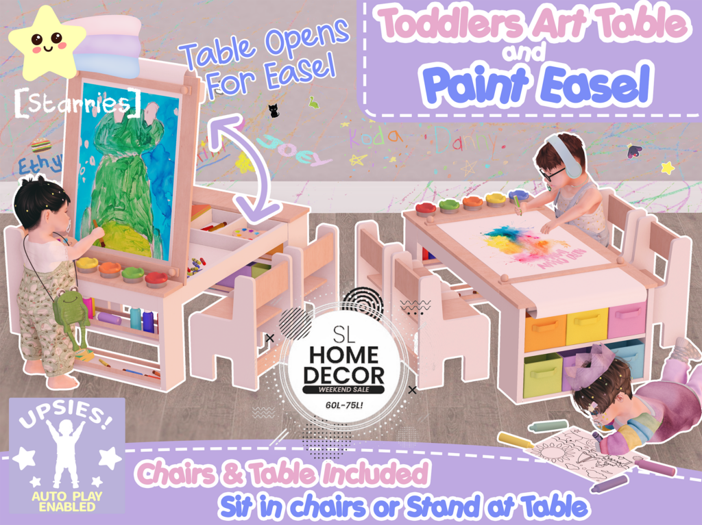 Toddlers Art Table &amp; Paint Easel