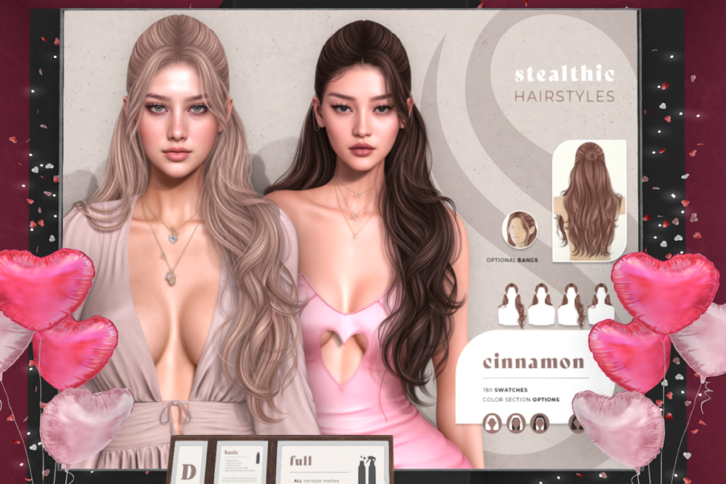 Cinnamon Hair, L$199-L$399 each/L$598 FP