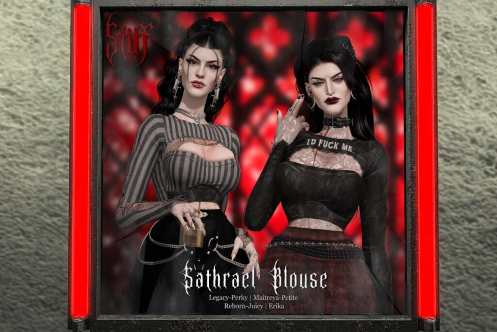 Sathrael Blouse - Erika/Legacy/Maitreya/Reborn/+mods, L$250 each/L$1300 FP