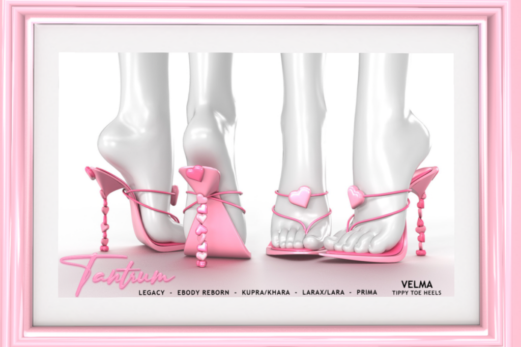 Velma Tippy Toe Heels - Inithium/Legacy/Maitreya/Prima/Reborn/+mods, L$325 each/L$699 FP/L$200 booster