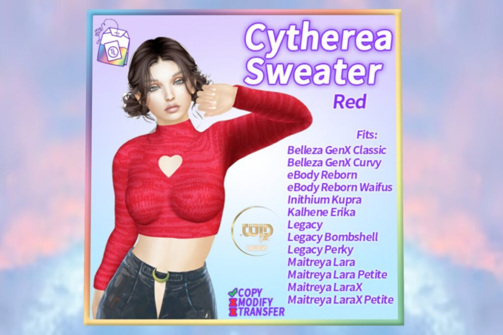 Cytherea Sweaters - Erika/GenX/Legacy/Maitreya/Reborn/+mods, L$150