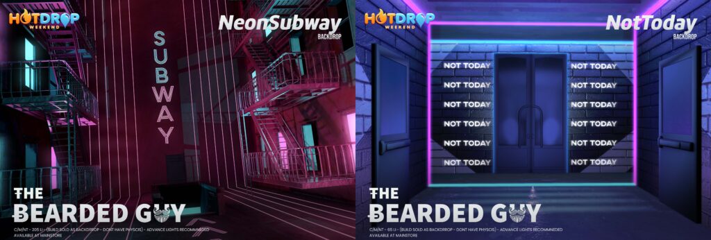 Neon Subway and Not Today Backdrops