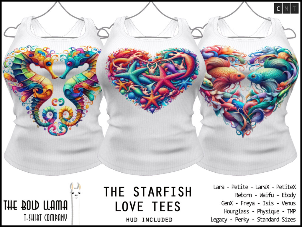 The Starfish Love Tees - Belleza OG/GenX/Legacy/Maitreya/Reborn/Slink/+mods