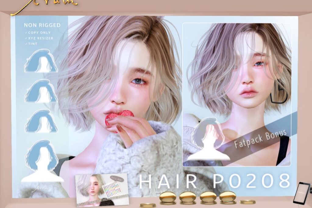 Hair P0208 &amp; Asobi Hud L$38/L$L$288 each