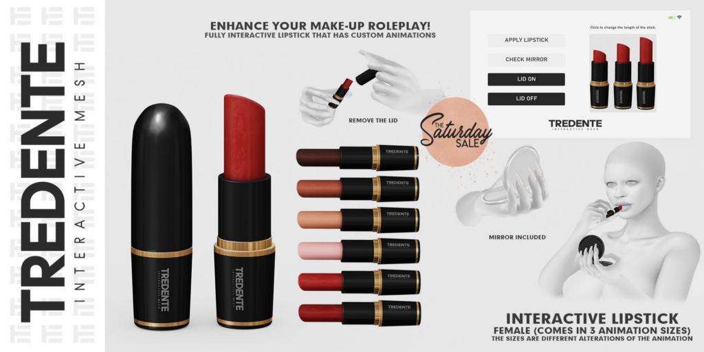 Interactive Lipstick Holdable	&lt;a href=&quot;http://maps.secondlife.com/secondlife/Maddox/57/197/1072&quot;&gt;Teleport&lt;/a&gt;