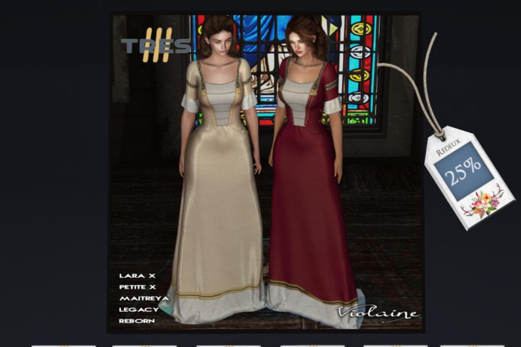 Violaine Dress - Legacy/Maitreya/Reborn/+mods, L$263 each/L$525 each FP