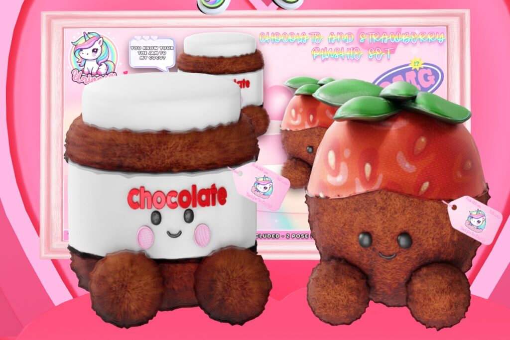 Chocolate &amp; Strawberry Plushie Set, L$333 each/L$699 FP