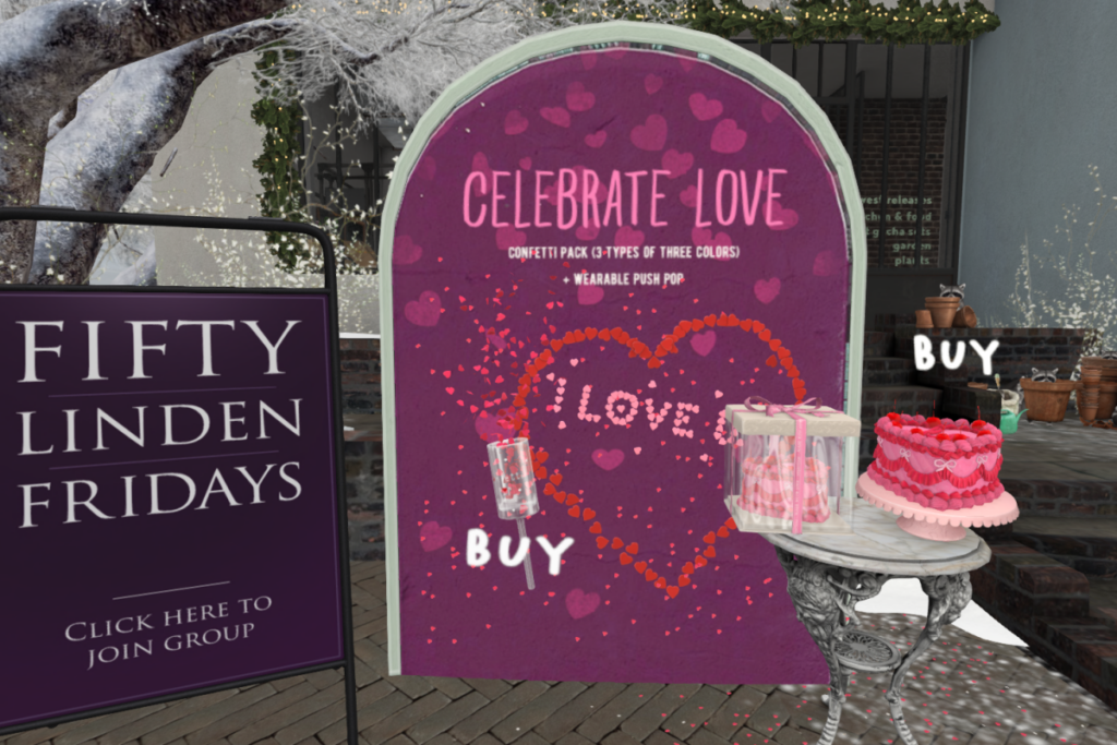 Celebrate Love Decor	&lt;a href=&quot;http://maps.secondlife.com/secondlife/Pure%20Dreams/134/108/18&quot; target=&quot;_blank&quot;&gt;Teleport&lt;/a&gt;