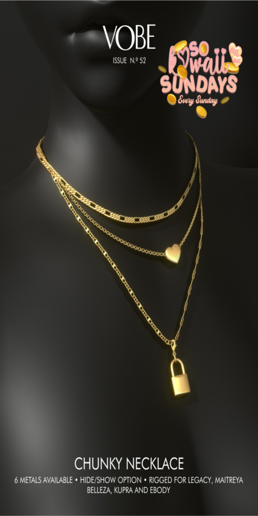 Chunky Necklace - BellezaOG/Inithium/Legacy/Maitreya/Reborn	&lt;a href=&quot;http://maps.secondlife.com/secondlife/VOBE/71/75/123&quot;&gt;Teleport&lt;/a&gt;