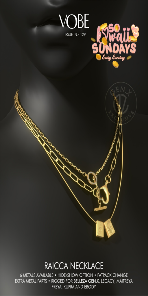 Raicca Necklace - Freya/GenX/Inithium/Legacy/Maitreya/Reborn	&lt;a href=&quot;http://maps.secondlife.com/secondlife/VOBE/71/75/123&quot;&gt;Teleport&lt;/a&gt;