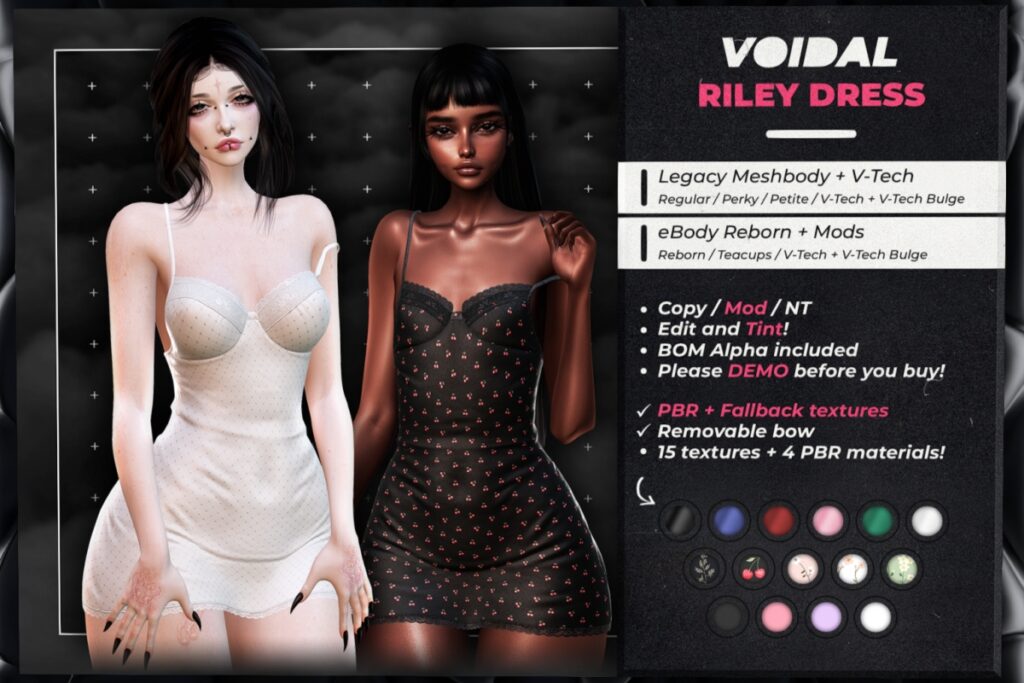 Riley Dress - Legacy/Reborn/+mods, L$599 each FP