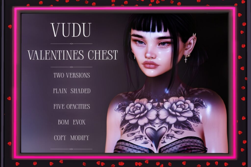 Valentine&#039;s Chest Tattoo - BOM/EvoX, L$200