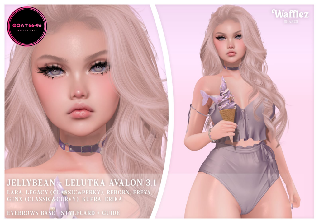 Jellybean Female Shape - EvoX Avalon/Erika/Freya/GenX/Inithium/Legacy/Maitreya/Reborn/+mods