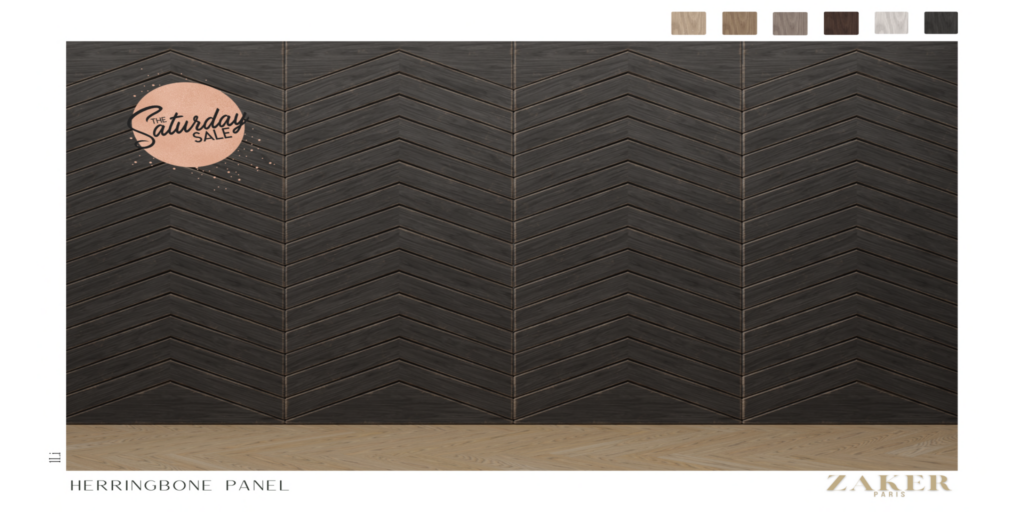 Herringbone Panel Decor	&lt;a href=&quot;http://maps.secondlife.com/secondlife/Zaker/100/165/22&quot;&gt;Teleport&lt;/a&gt;