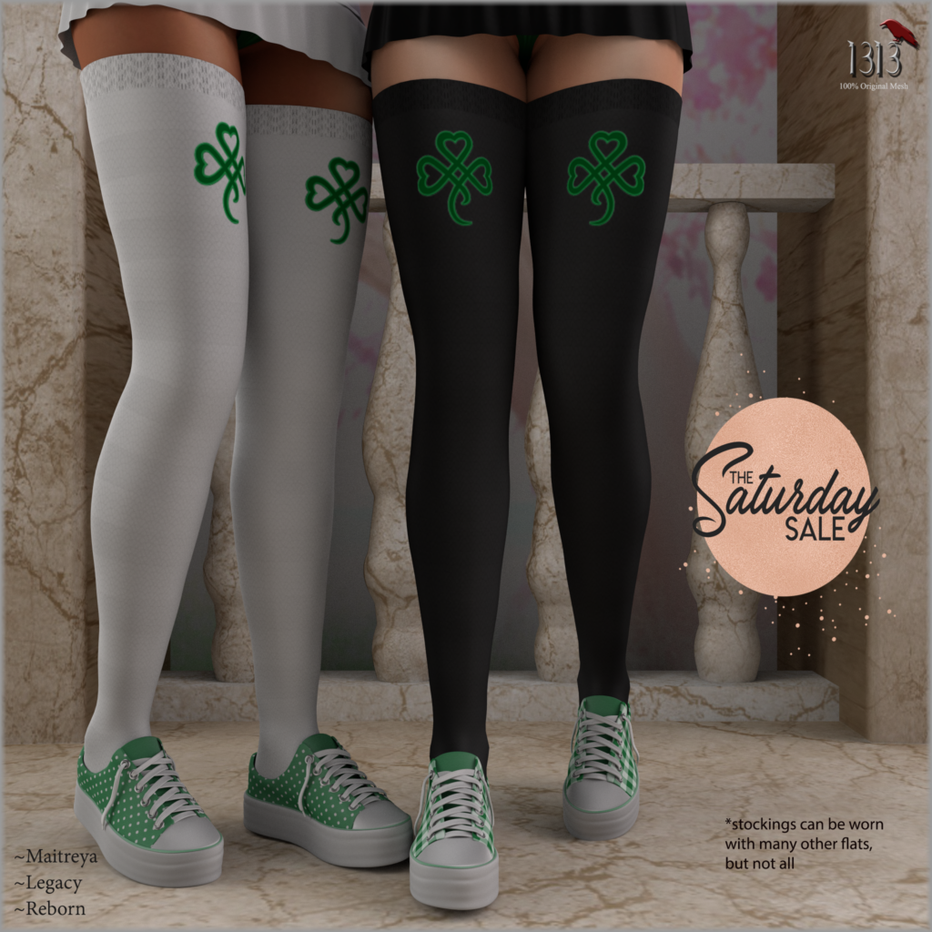 Shamrock Socks &amp; Sneakers - Legacy/Maitreya/Reborn	&lt;a href=&quot;http://maps.secondlife.com/secondlife/Leather%20and%20Lace/227/95/2201&quot;&gt;Teleport&lt;/a&gt;