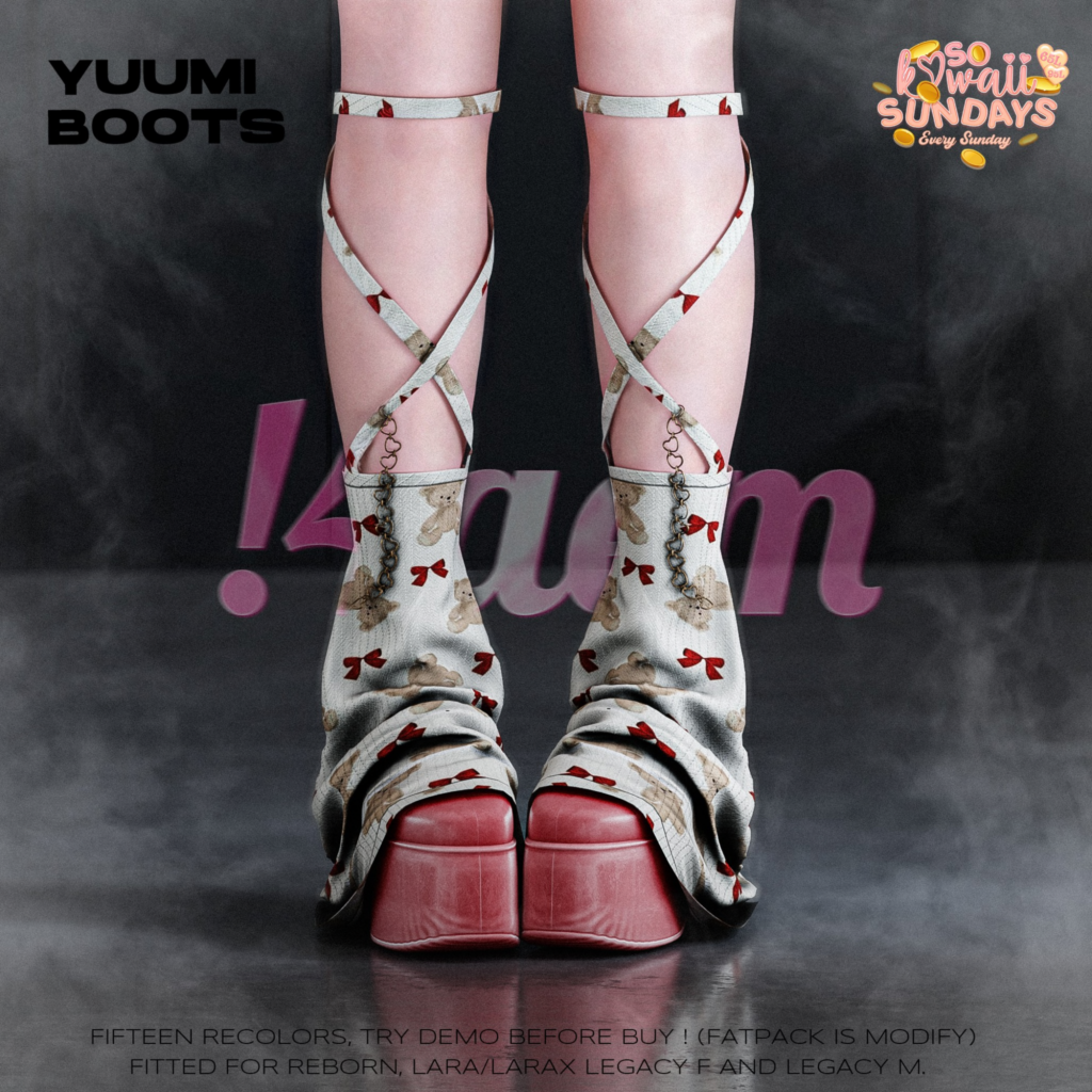 Yuumi Boots - Legacy M+F/Maitreya/Reborn/+mods	&lt;a href=&quot;http://maps.secondlife.com/secondlife/Dream%20Lake/137/135/25&quot;&gt;Teleport&lt;/a&gt;