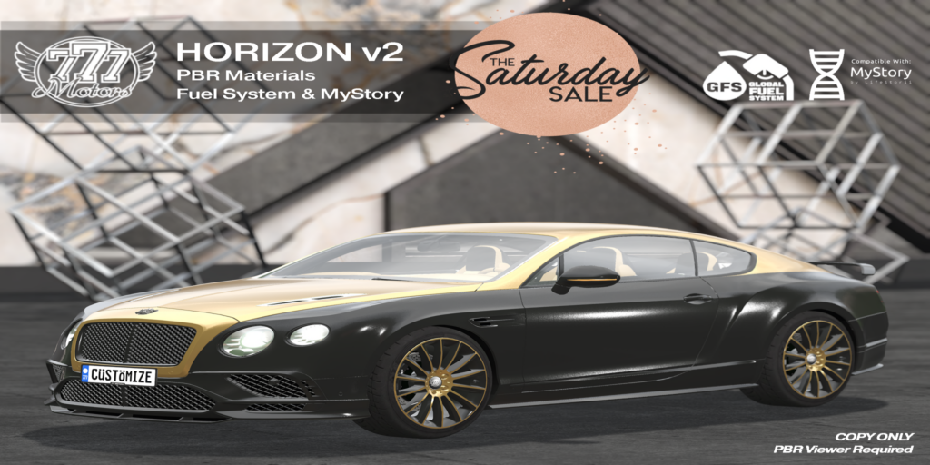 Horizon V2 Driveable Car	&lt;a href=&quot;http://maps.secondlife.com/secondlife/Highway%20Star/144/134/23&quot;&gt;Teleport&lt;/a&gt;