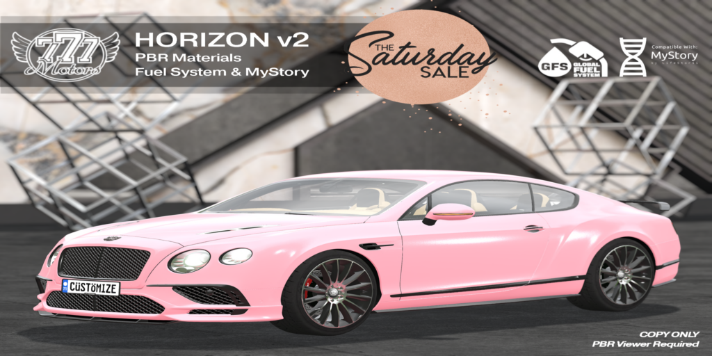 Horizon V2 Driveable Car	&lt;a href=&quot;http://maps.secondlife.com/secondlife/Highway%20Star/144/134/23&quot;&gt;Teleport&lt;/a&gt;