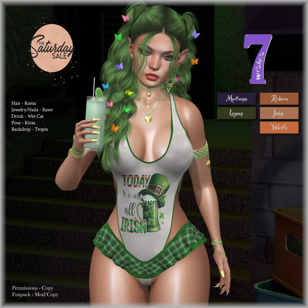 Patricia St. Patrick&#039;s Day Outfit - Legacy/Maitreya/Reborn/+mods	&lt;a href=&quot;http://maps.secondlife.com/secondlife/Leather%20and%20Lace/227/95/2201&quot;&gt;Teleport&lt;/a&gt;