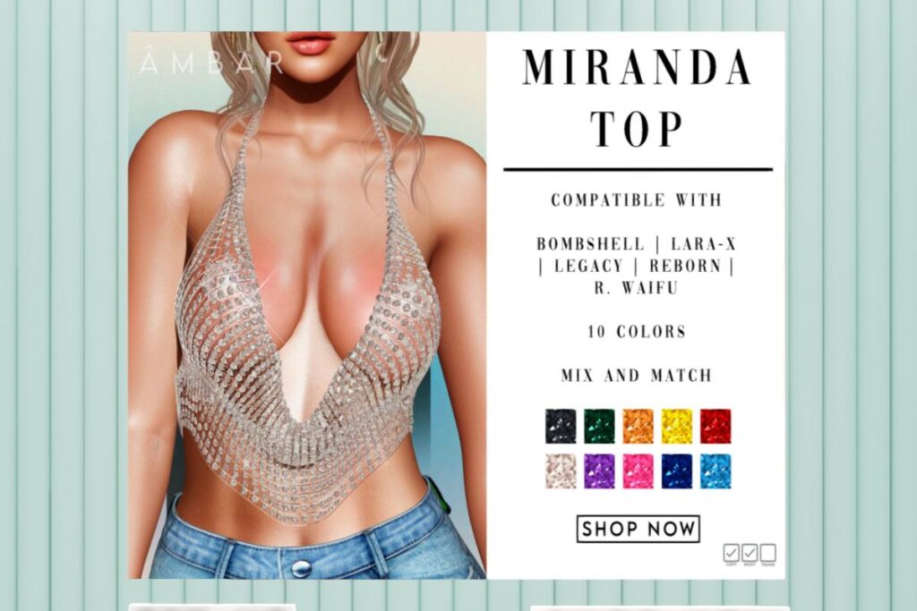 Miranda Top - Legacy/MaitreyaX/Reborn/+mods, L$299