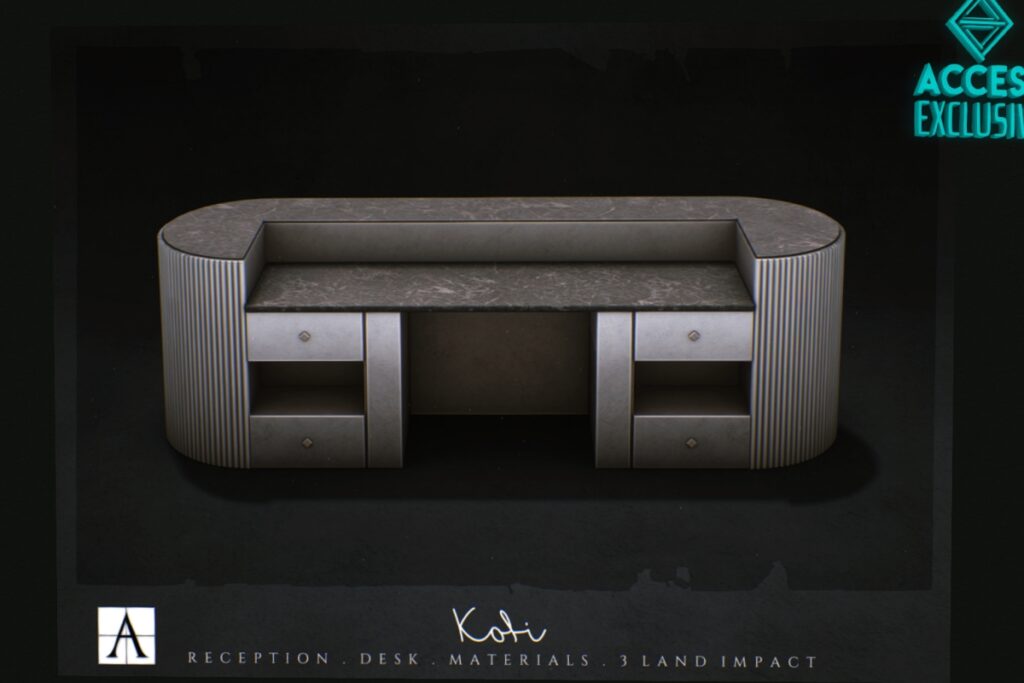 Kofi Reception Desk, L$499 FP