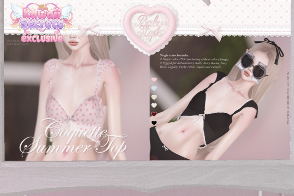 Coquette Summer Top - Legacy/MaitreyaX/Reborn/+mods, L$299 each/L$2250 FP