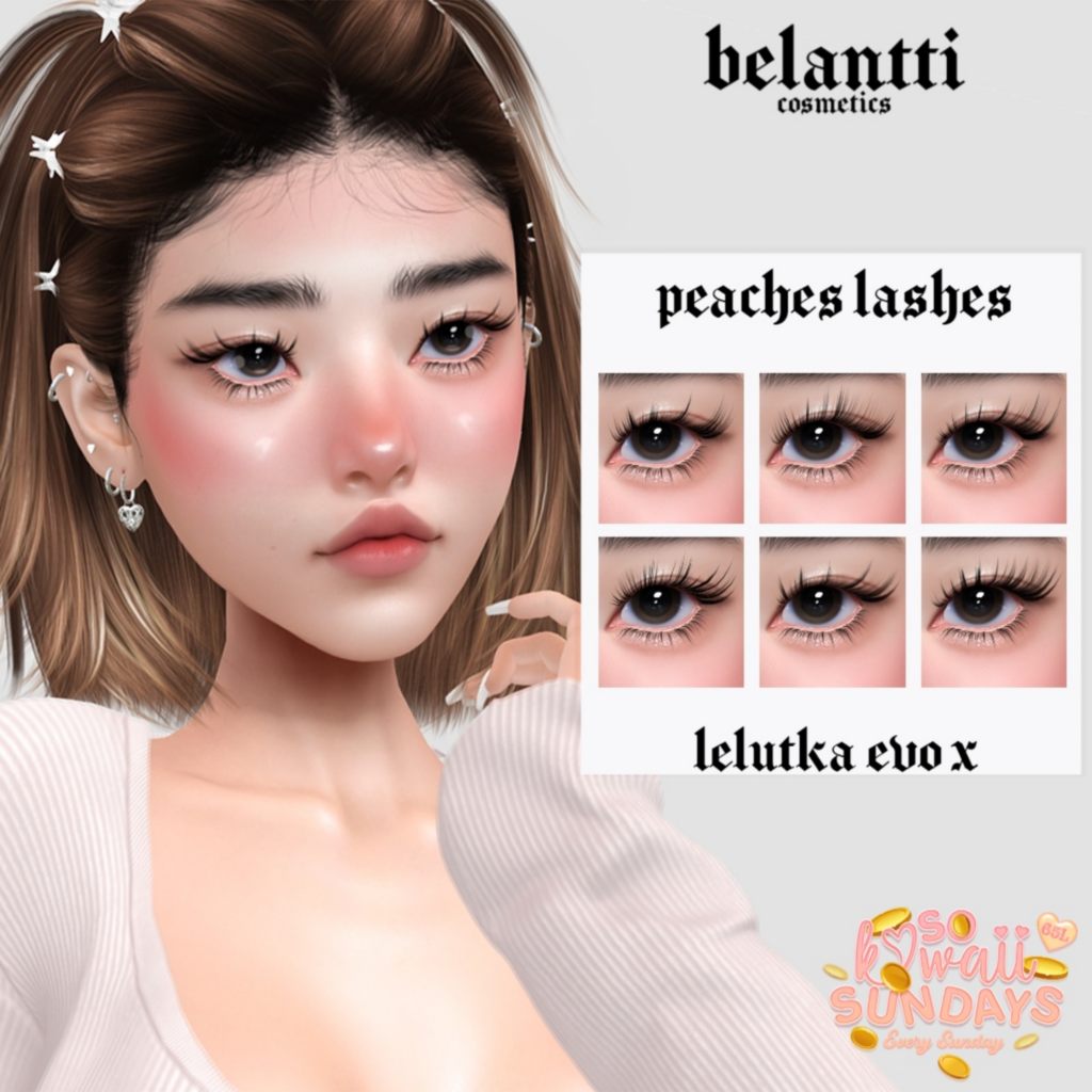 Peaches Lashes - EvoX	&lt;a href=&quot;http://maps.secondlife.com/secondlife/Legenda/174/95/698&quot;&gt;Teleport&lt;/a&gt;