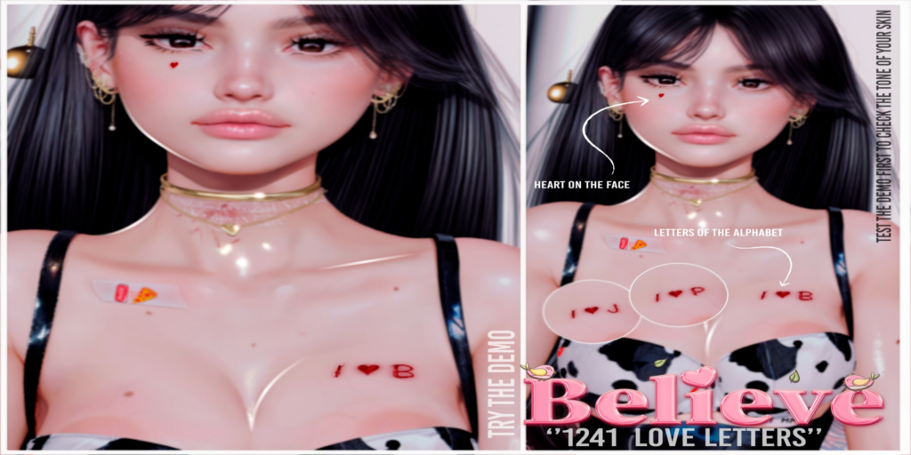 1241 Love Letters Tattoo - no fits listed	&lt;a href=&quot;http://maps.secondlife.com/secondlife/Bliss%20Kingdom/90/184/3252&quot;&gt;Teleport&lt;/a&gt;