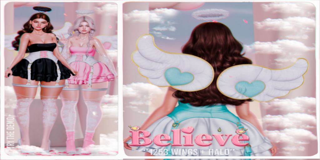 1253 Wings &amp; Halo 	&lt;a href=&quot;http://maps.secondlife.com/secondlife/Bliss%20Kingdom/42/150/2001&quot;&gt;Teleport&lt;/a&gt;