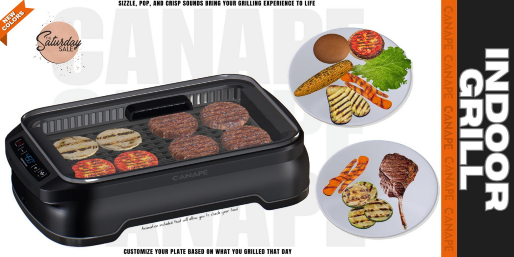 Indoor Grill 	&lt;a href=&quot;http://maps.secondlife.com/secondlife/Canape/132/129/25&quot;&gt;Teleport&lt;/a&gt;