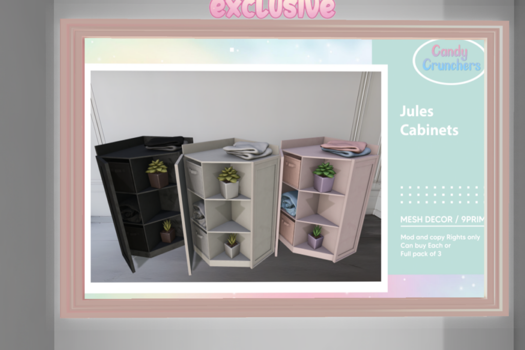 Jules Cabinet, L$150 each/L$350 FP